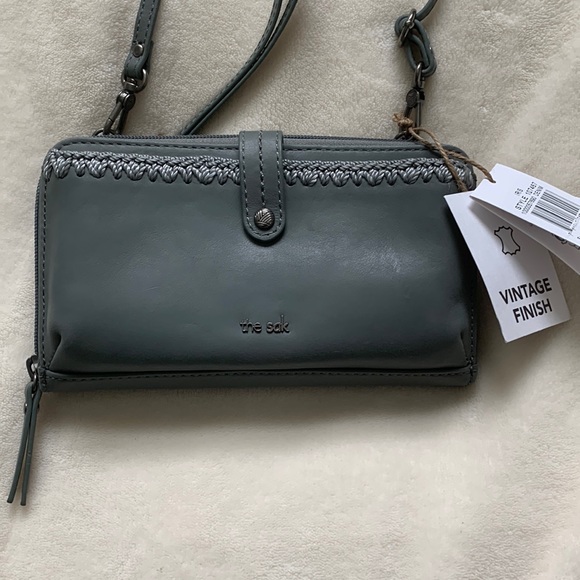 The Sak Bags New The Sak Leather Crossbody Wristlet Grey Still Has